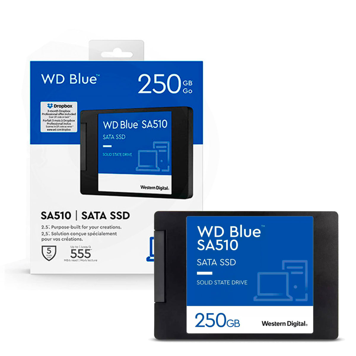 Disco Solido SSD Interno WD SA510 Blue 2.5in 250GB SATA III